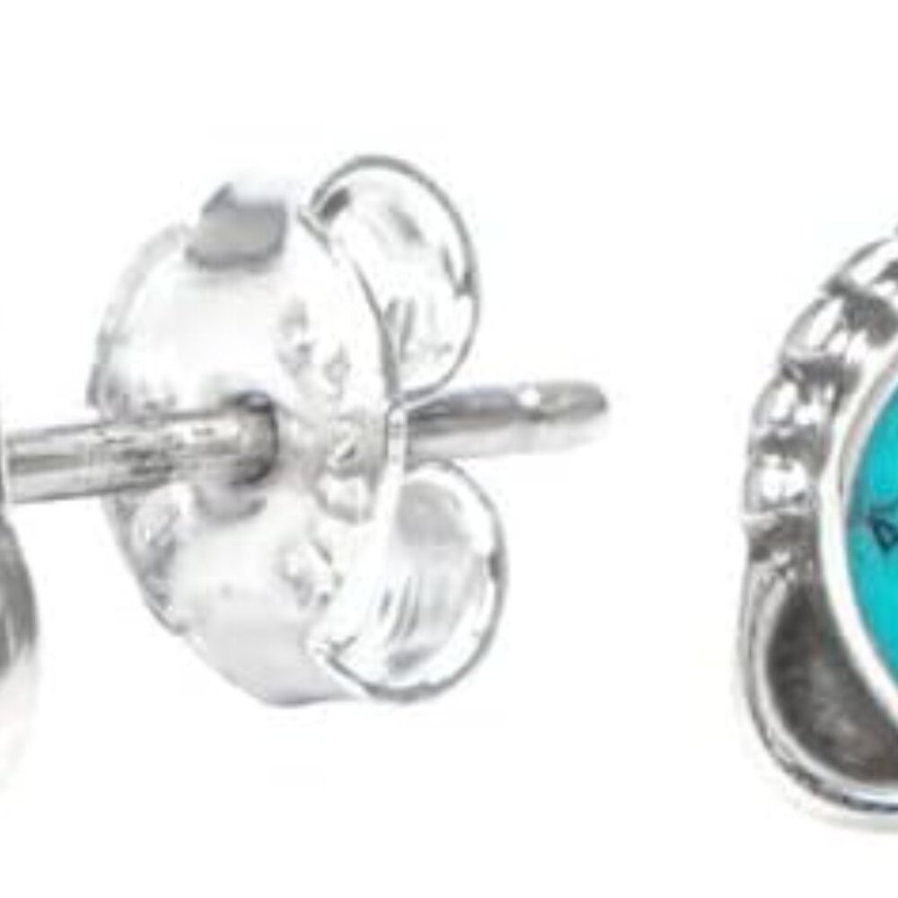 Gemstone Post Stud Earrings 925 Sterling Silver Gemstone Stud Earrings For Girls
